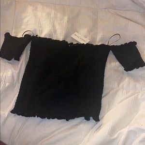 black cropped tube top